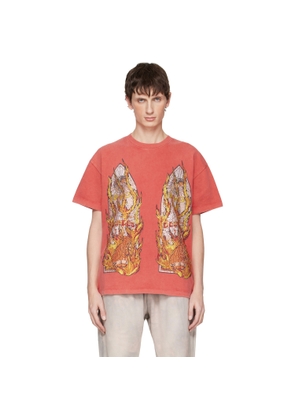 Who Decides War Red Rhinestone Flame Glass T-shirt