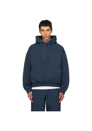 SKIMS Navy Heavyweight Fleece Relaxed Hoodie