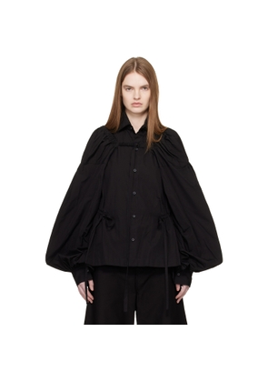 YOHJI YAMAMOTO Black Broad Combination Shirt