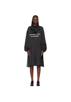 YOHJI YAMAMOTO Black Message Scarf Shirt