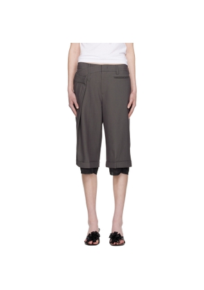 OPEN YY Gray Wrap Over Shorts