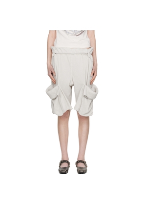 OPEN YY Gray Rolled Waist Sweat Cargo Shorts