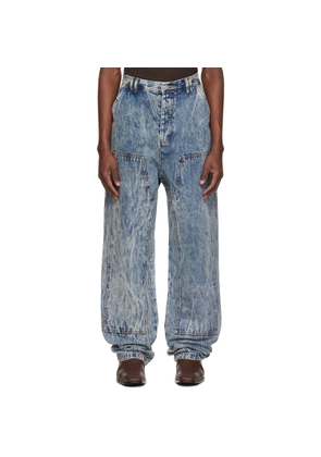KUSIKOHC Blue Workwear Multi Rivet Jeans
