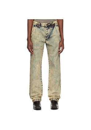 KUSIKOHC Navy & Beige Washed Jeans