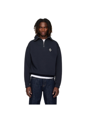 Lacoste Black Loose Fit Zipped Neck Piqué Sweatshirt