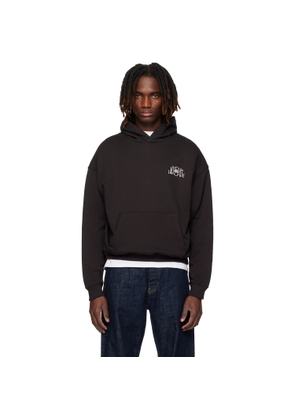 Lacoste Brown Multi Print Fleece Hoodie