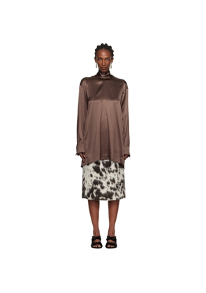 Dries Van Noten Brown Pussy-Bow Blouse