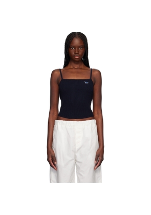 Maison Kitsuné Navy Baby Fox Patch Fine Rib Cropped Camisole