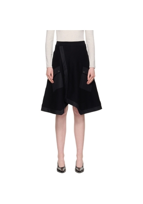 3.1 Phillip Lim Black Utility Poplin Combo Midi Skirt