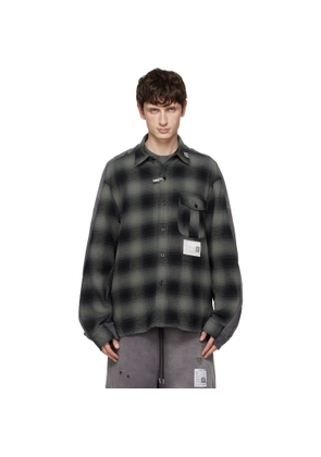 Maison MIHARA YASUHIRO Gray Front Back Combined Check Shirt