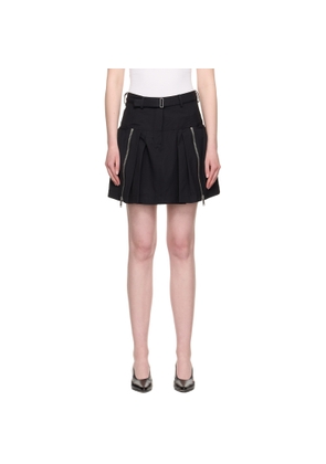 3.1 Phillip Lim Black Utility Double Zip Belted Miniskirt