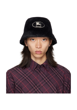 Burberry Black Knight Stamp Faux Fur Bucket Hat