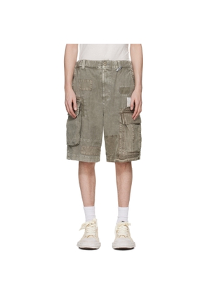 Maison MIHARA YASUHIRO Taupe Repaired Cargo Shorts
