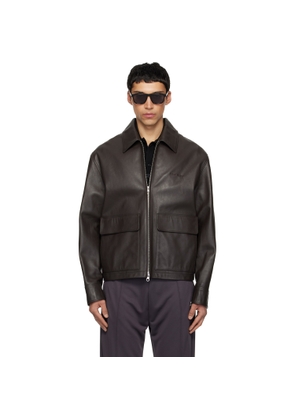 Courrèges Brown 2-Pocket Leather Jacket