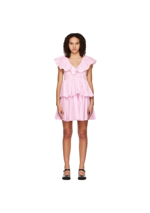 GANNI Pink Tiered Minidress
