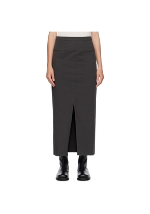 COOR Gray Cotton Relaxed Long Midi Skirt