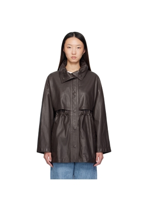 The Row Brown Herbie Leather Jacket