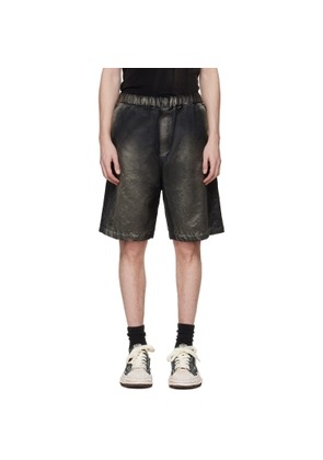 Maison MIHARA YASUHIRO Black Sun Faded Like Satin Shorts