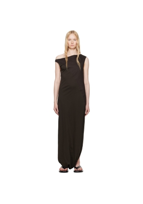 Ruohan Brown Twist Maxi Dress