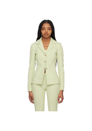 GANNI Green Notched Lapel Blazer