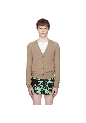 Dries Van Noten Beige Merino Wool Cardigan