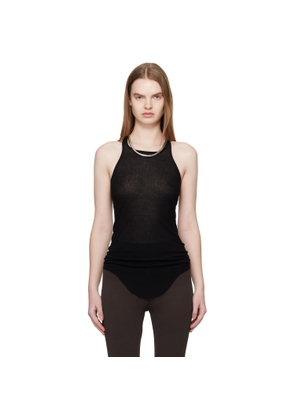 Rick Owens Black Temple Basic Rib Tank Top