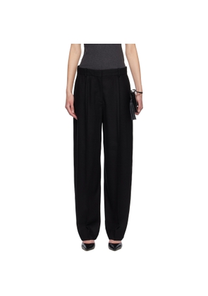 TOTEME Black Wide Flannel Trousers