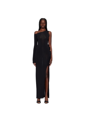 Nensi Dojaka Black One Shoulder Maxi Dress