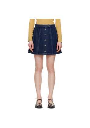 A.P.C. Navy Pipa Denim Miniskirt