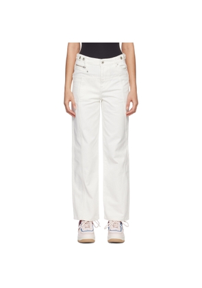 Feng Chen Wang White Deconstructed Jeans