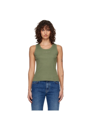 BALMAIN Khaki 'Balmain Paris' Jersey Tank Top