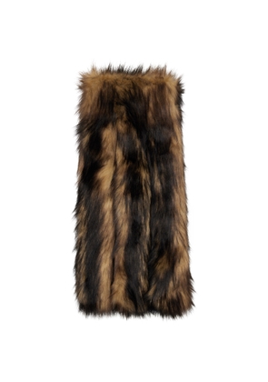 Simone Rocha Beige & Brown Triple Slit Faux Fur Scarf