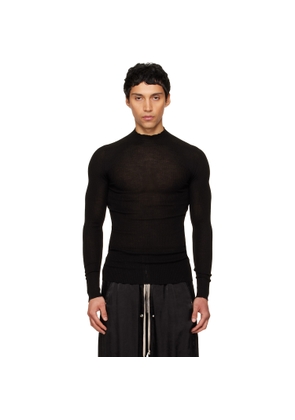 Rick Owens Black Temple Ribbed Lupetto Sweater