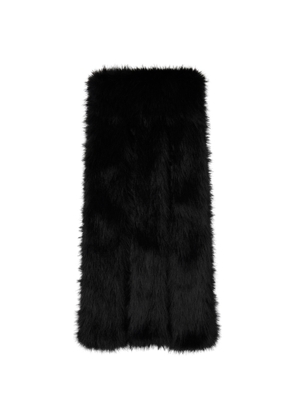 Simone Rocha Black Triple Slit Faux Fur Scarf