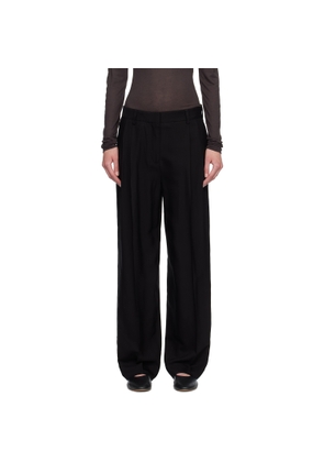 TOTEME Black Double-Pleat Fluid Trousers