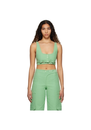 GANNI Green Suiting Tank Top