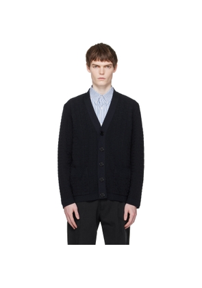 BALMAIN Navy Monogram Vanise Knit Cardigan
