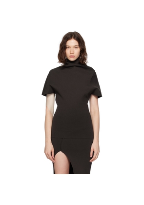 Rick Owens Brown Concordians Draped Top