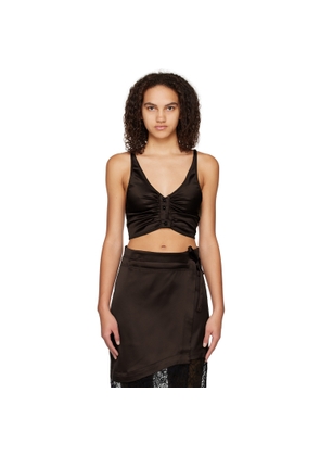 GANNI Brown Criss-Cross Camisole