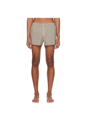 Rick Owens Taupe Temple Boxer Swim Shorts