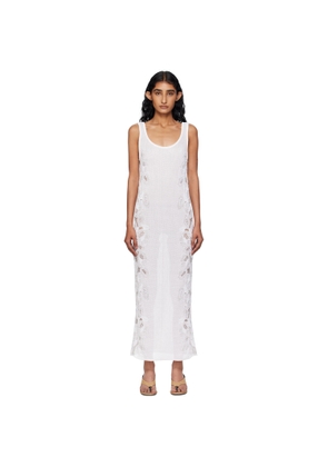 ALAÏA White Guipure Lace Flower Midi Dress
