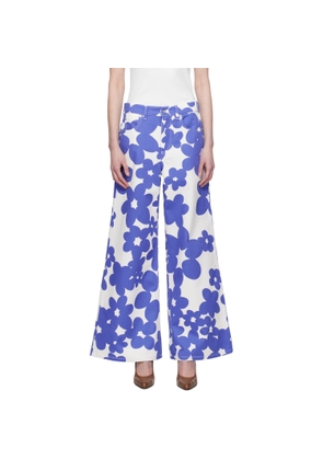 Marni Blue & White Dillies Print Trousers