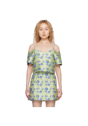GANNI Gray Floral Blouse