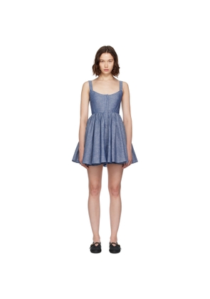 ALAÏA Blue Chambray Skater Minidress