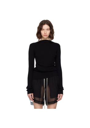 Rick Owens Black Concordians Ribbed Knit Babel Sweater