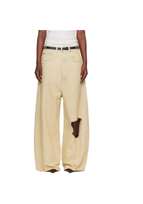 LU'U DAN Off-White Dumpster Denim Jeans