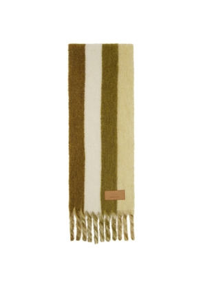 AMI Paris Green Striped Alpaca Scarf