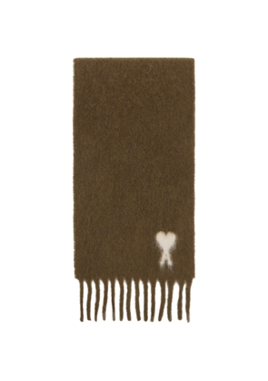 AMI Paris Brown Alpaca Ami de Coeur Scarf