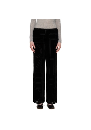 TOTEME Black Monogram Devoré Lounge Pants