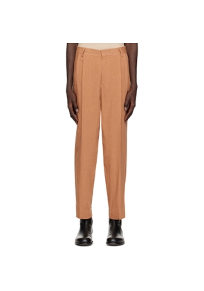 Dries Van Noten Tan Pleated Trousers